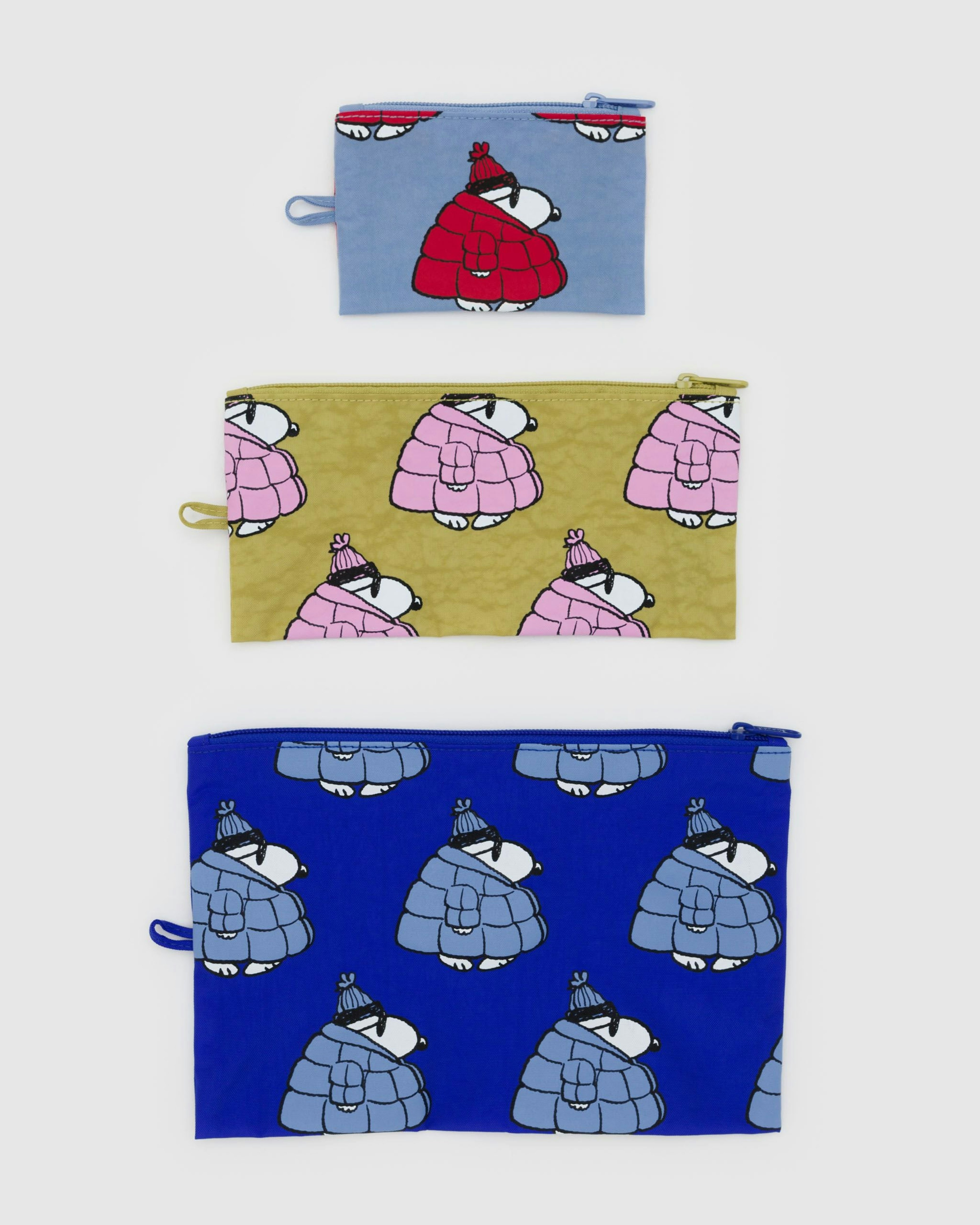 Flat Pouch Set in Puffer Snoopy