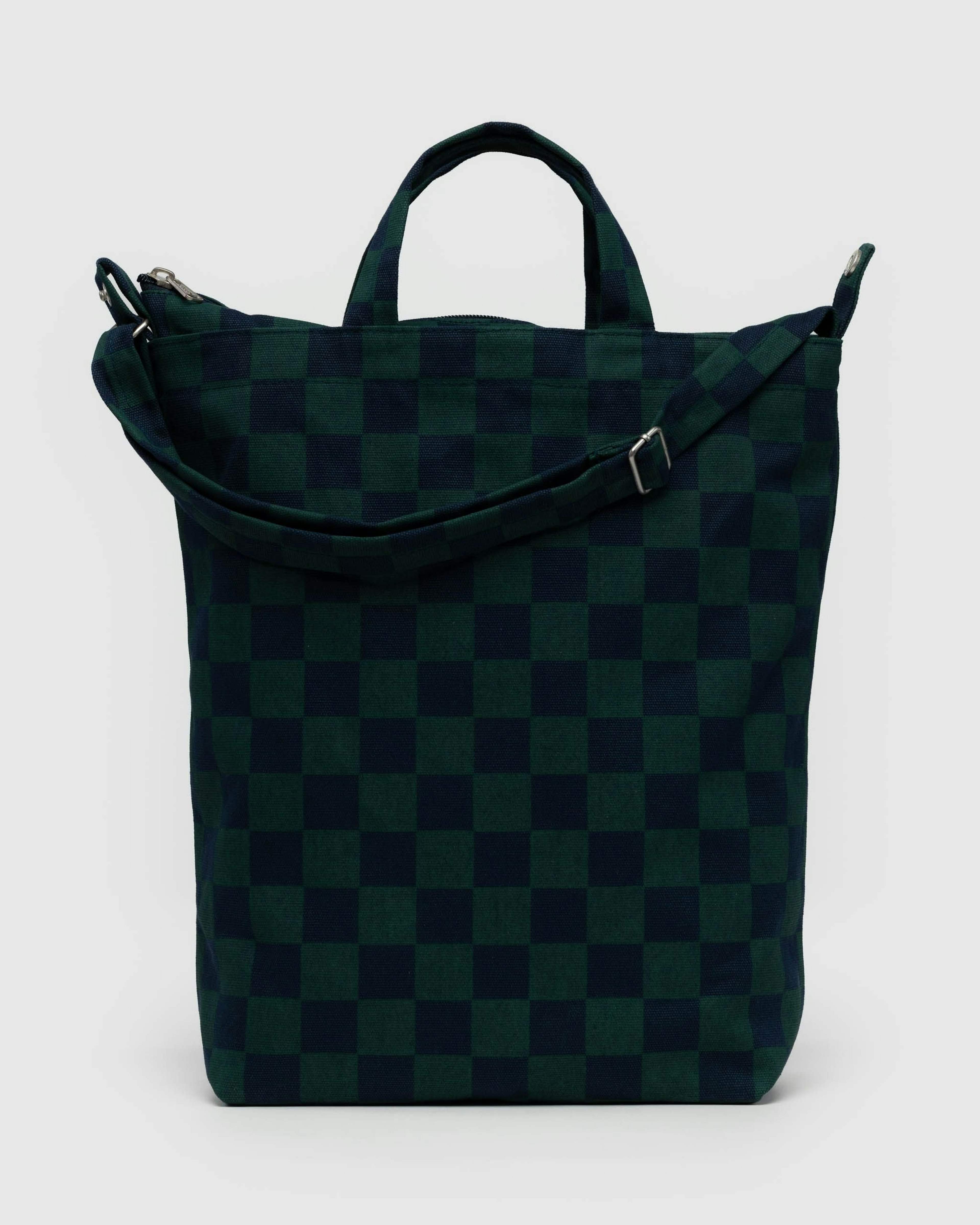 Zip Duck Bag - Navy Green Check