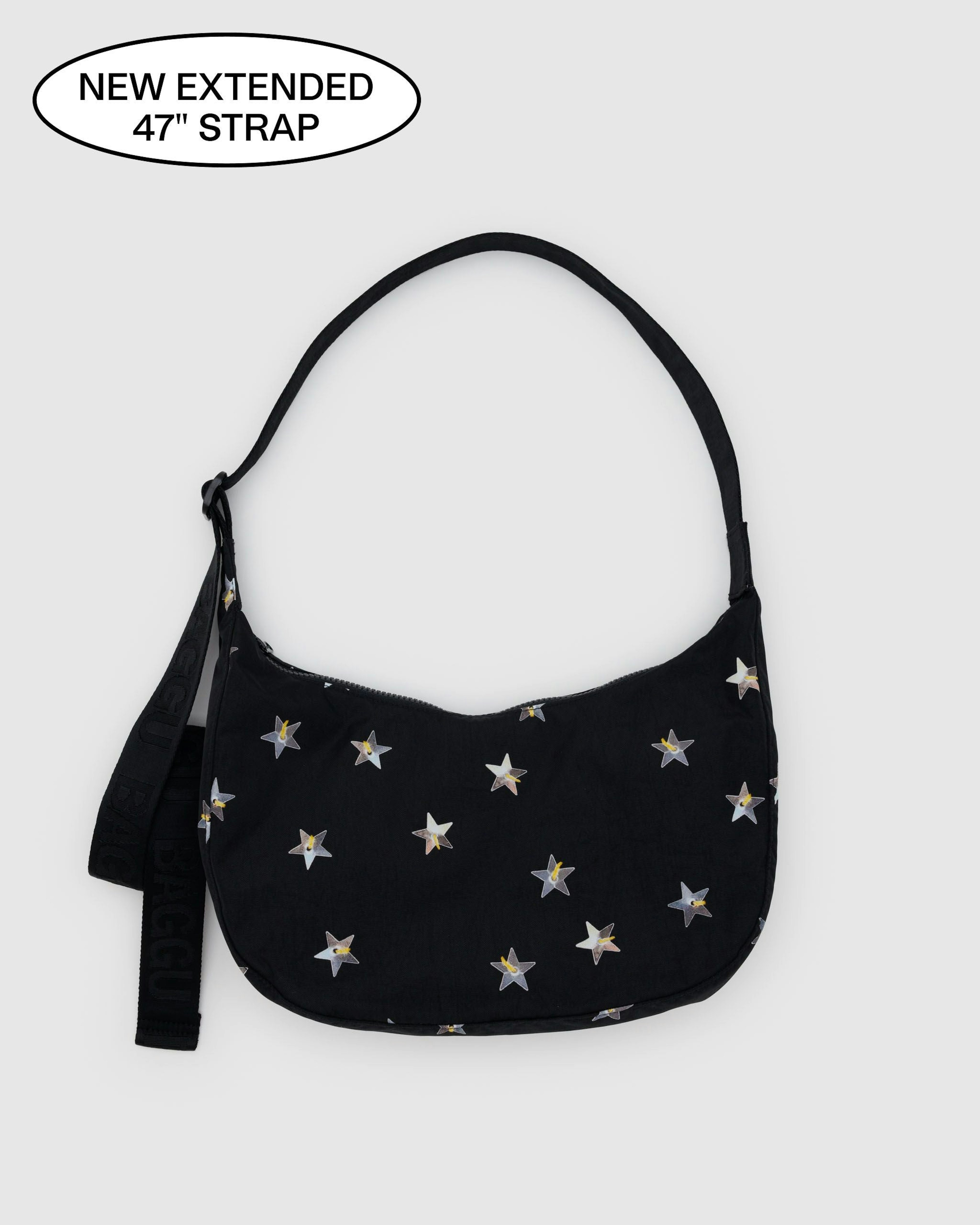 Medium Nylon Crescent Bag in Stars