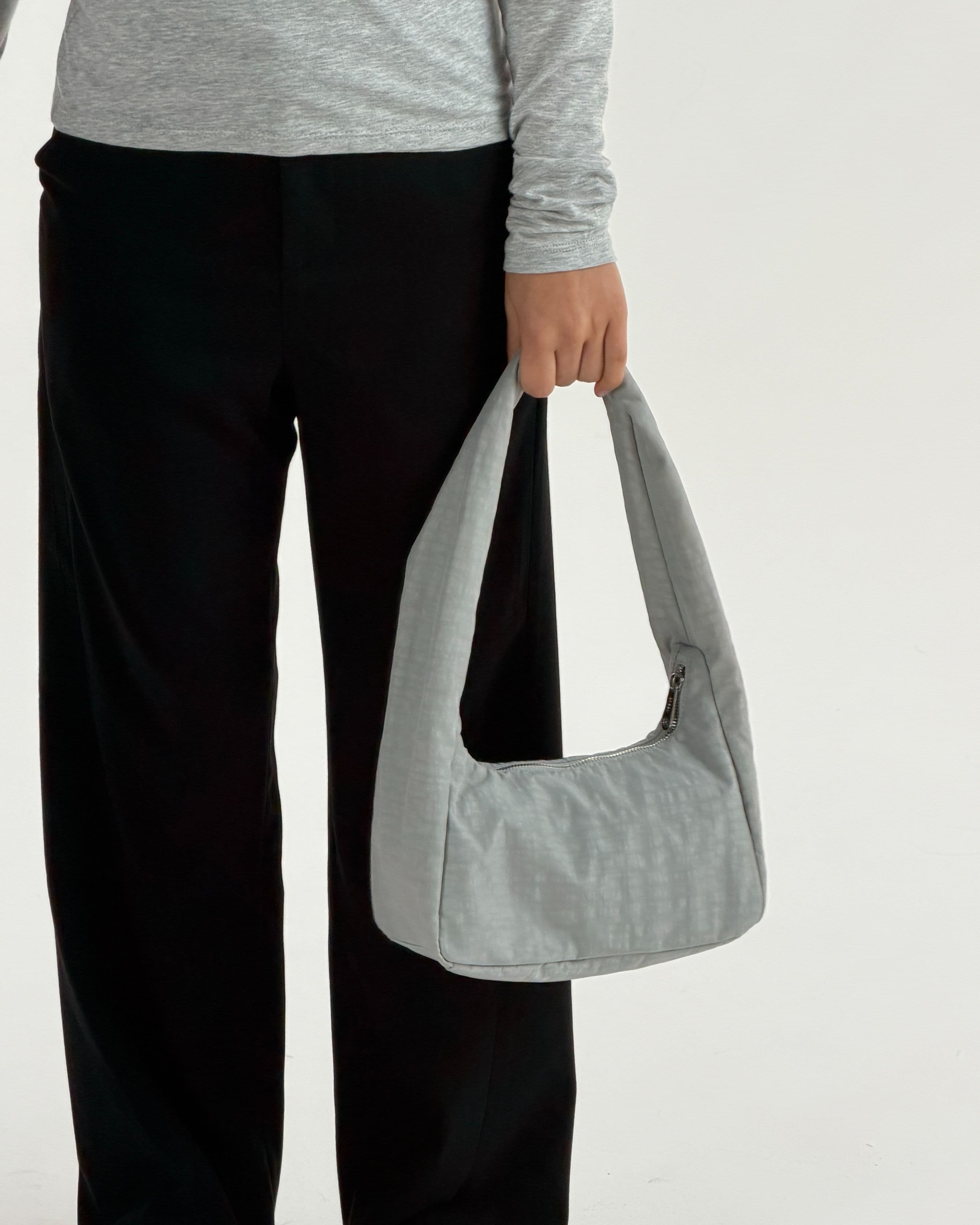 Small Nylon Meringue Bag in Fog