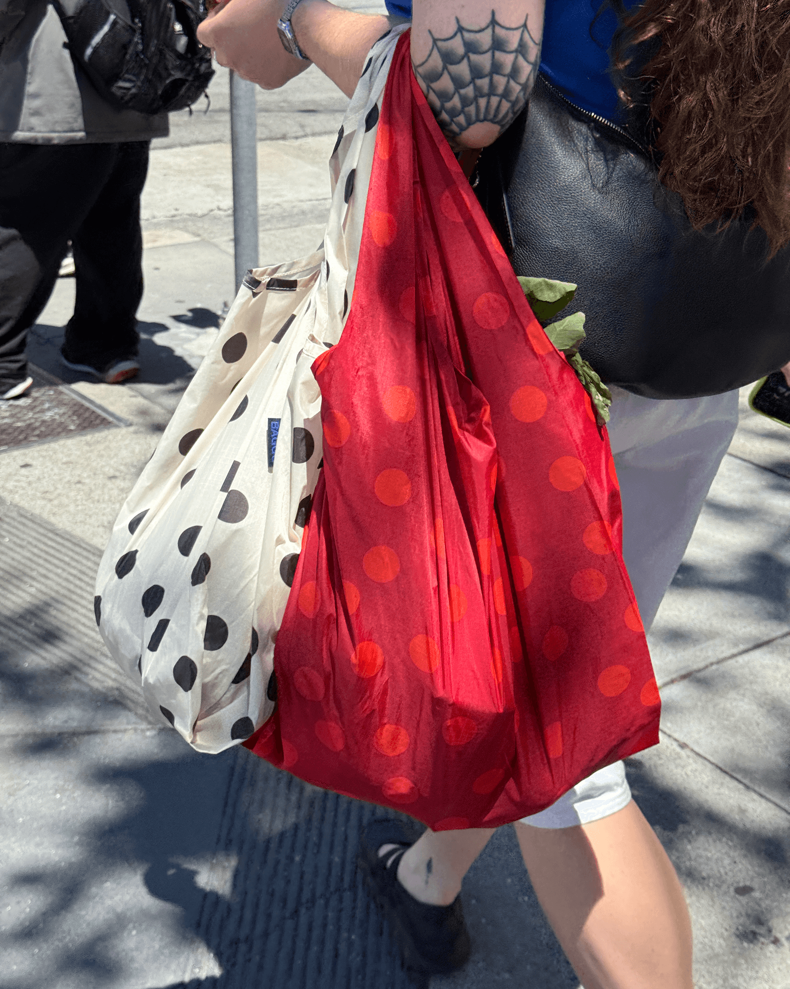 Standard Baggu in Red Polka Dot and Cream and Black Polka Dot