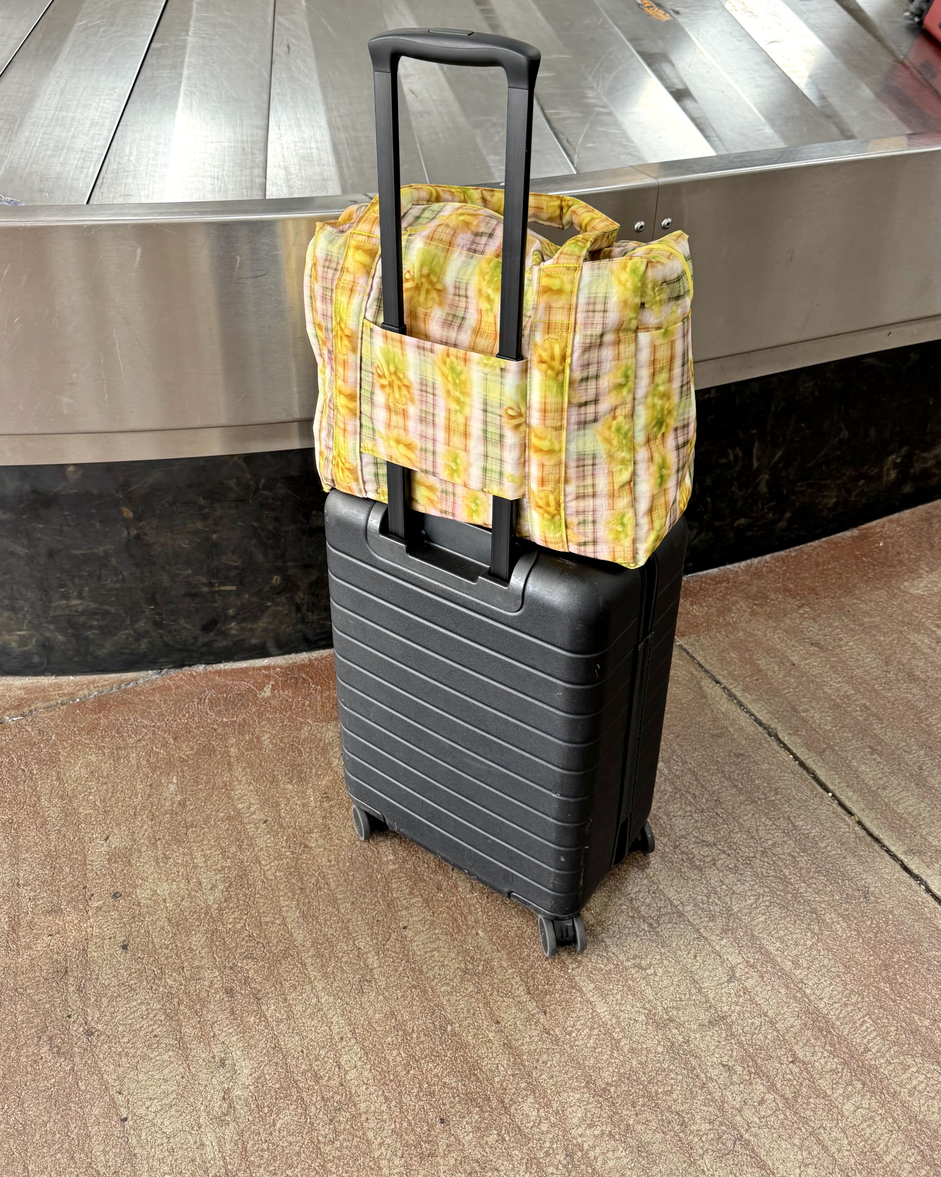 Small Cloud Carry-On in Yellow Boxer Plaid