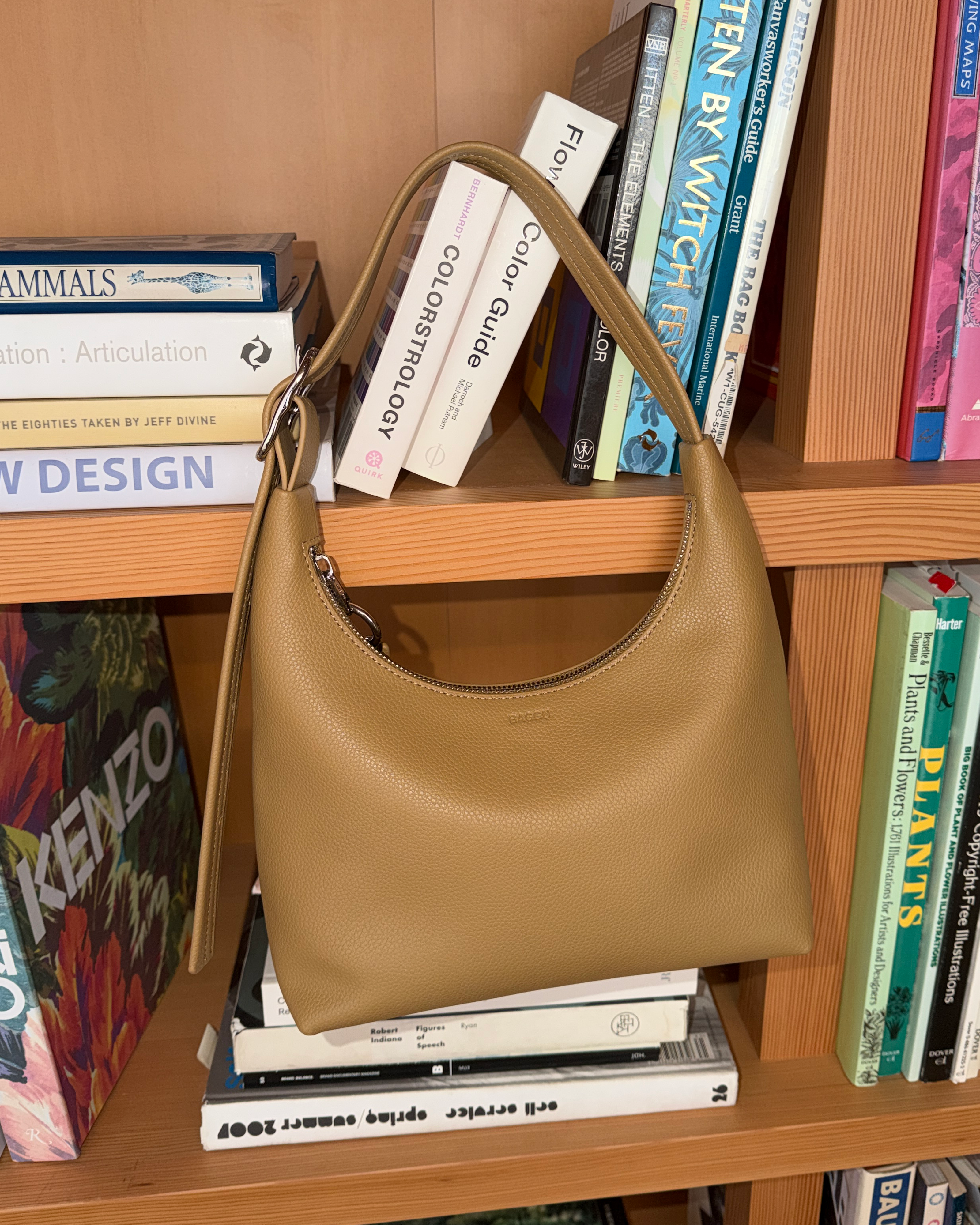 Mini Recycled Leather Shoulder Bag in Dune