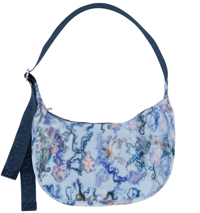 Baggu Medium Nylon Crescent Bag - Blue Thorn