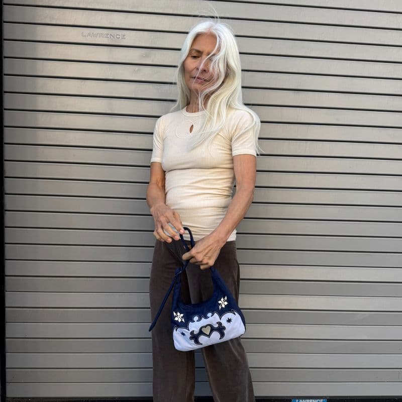 Mini Nylon Shoulder Bag in Western Applique