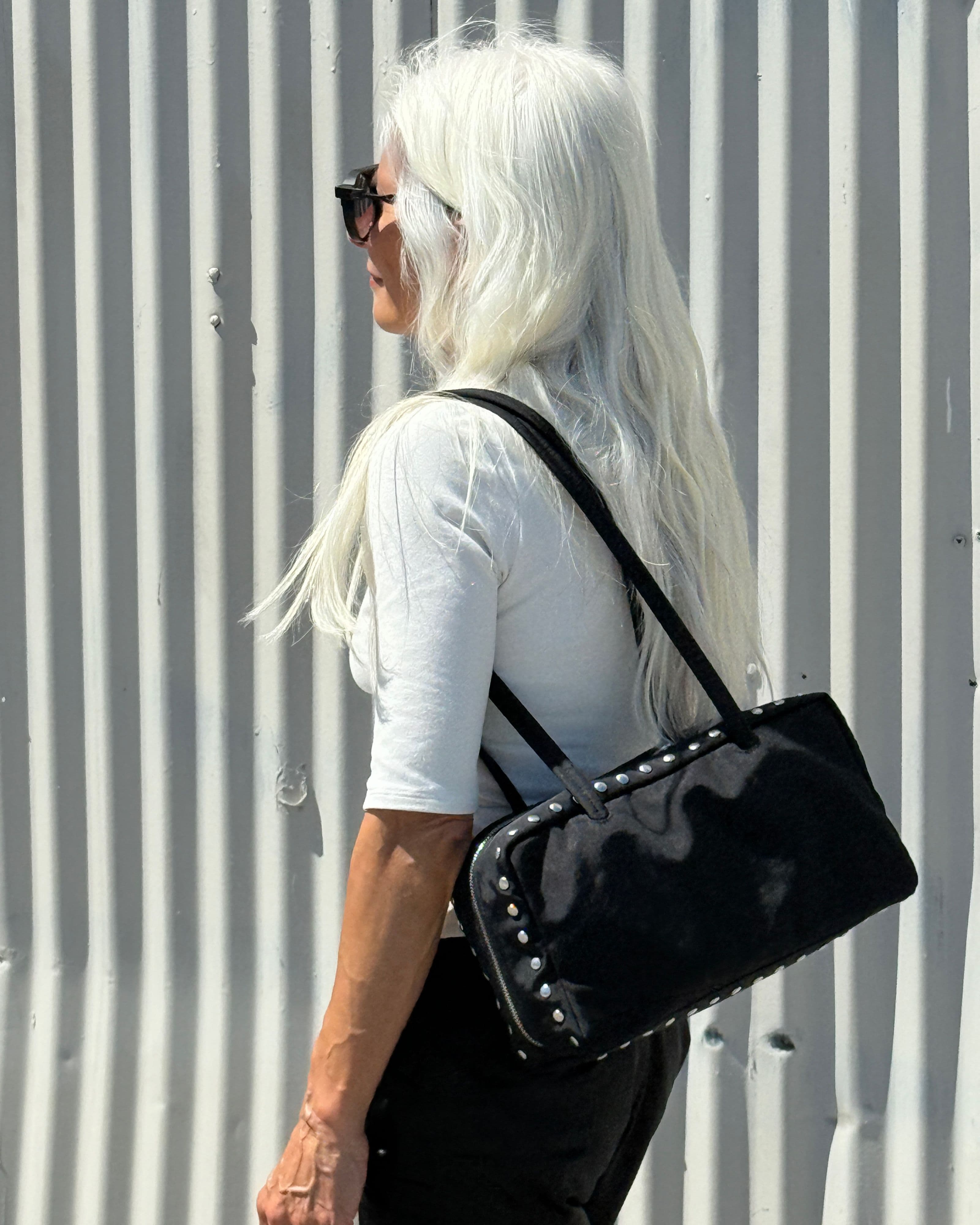 Nylon Bowler Bag in Studs