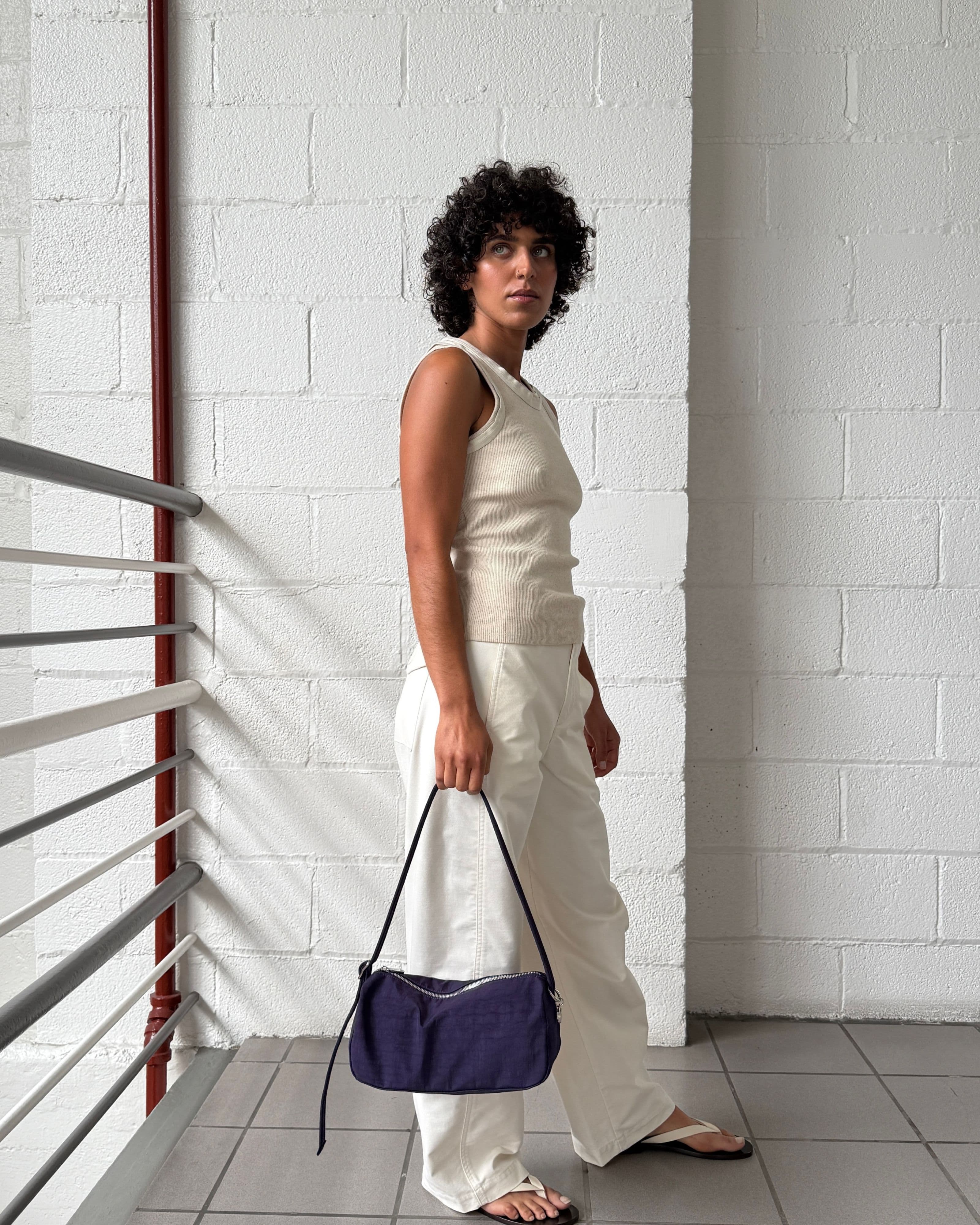 Nylon Loaf Bag in Fig