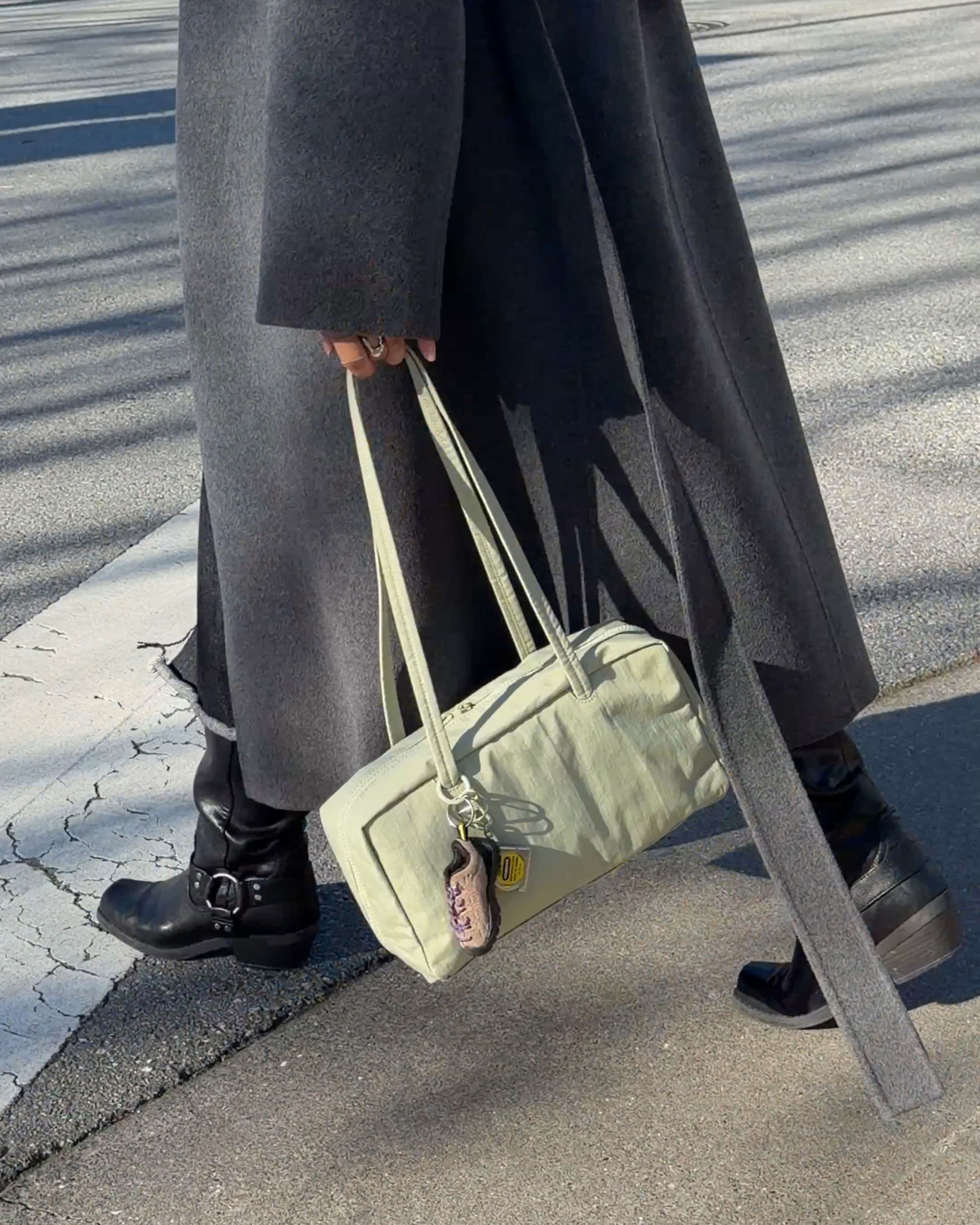 Nylon Bowler Bag in Celadon