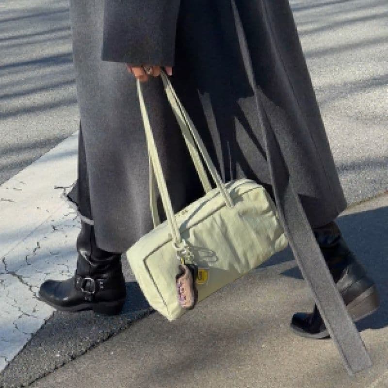 Nylon Bowler Bag in Celadon