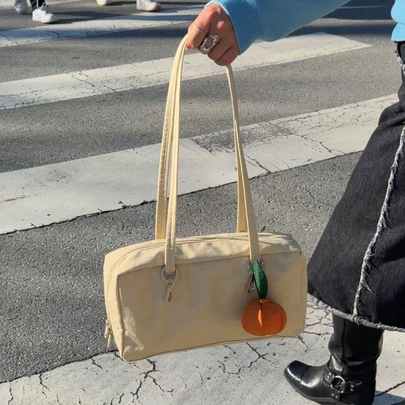 Nylon Bowler Bag in Custard